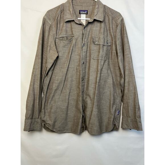 Patagonia Men's Size Large Tan Long Sleeve Button Up Shirt - Picture 1 of 7